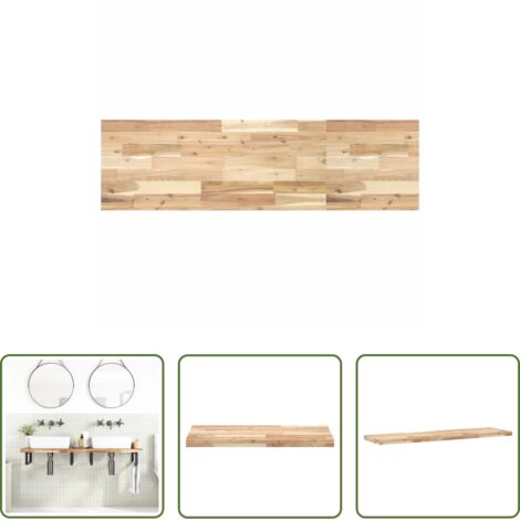 Madera de acacia -  Encimera tocador de baño madera acacia sin tratar 140x40x4 cm