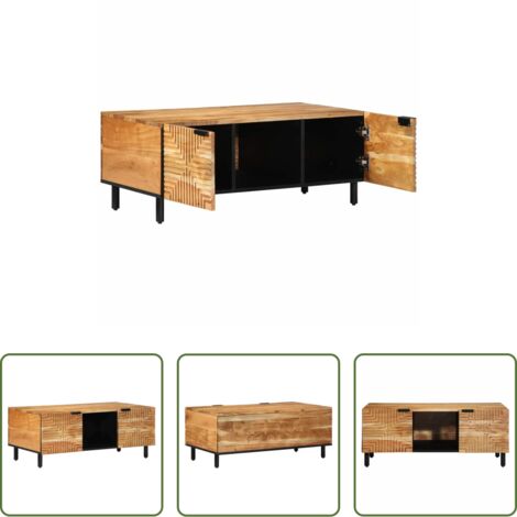 Madera de acacia -  Mesa de Café Marrón 100 x 54 x 40 cm Madera maciza de Acacia