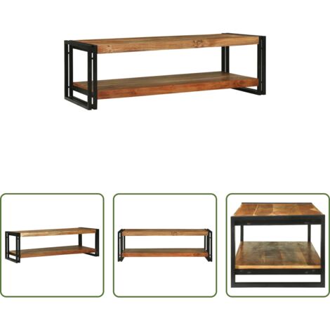 Madera de acacia -  Mesa de Café Marrón 120 x 50 x 38 cm Madera de Acacia Sólida