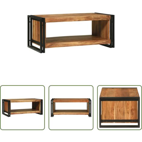 Madera de acacia -  Mesa de Café Marrón 90 x 50 x 38 cm Madera de Acacia Sólida