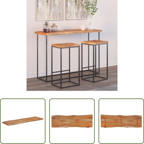 Madera de acacia -  Tablero rectangular madera de acacia borde vivo 110x40x2,5 cm