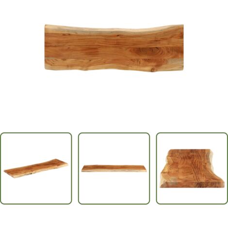 Madera de acacia -  Tablero rectangular madera de acacia borde vivo 110x40x3,8 cm