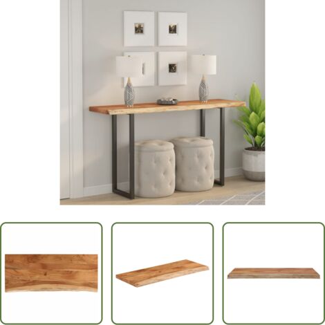 Madera de acacia -  Tablero rectangular madera de acacia borde vivo 110x40x3,8 cm