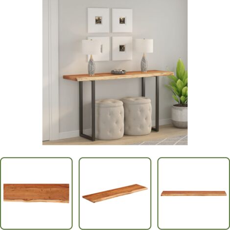 Madera de acacia -  Tablero rectangular madera de acacia borde vivo 120x40x2,5 cm
