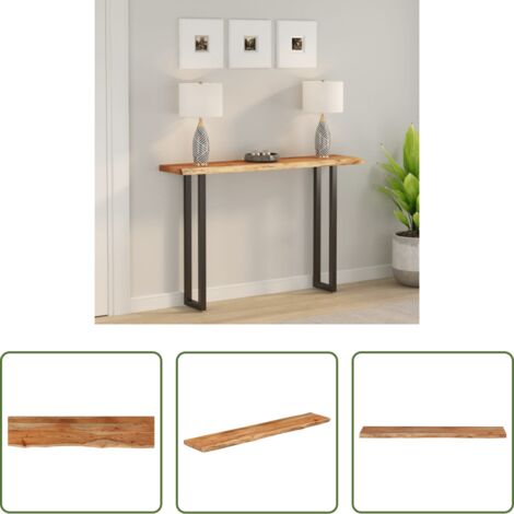 Madera de acacia -  Tablero rectangular madera de acacia borde vivo 160x30x3,8 cm
