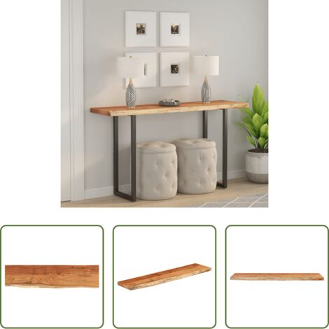 Madera de acacia -  Tablero rectangular madera de acacia borde vivo 160x40x2,5 cm