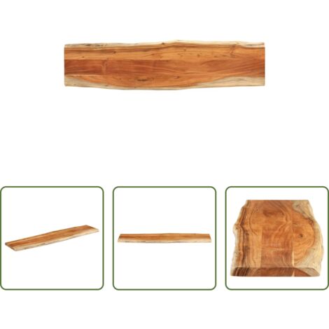 Madera de acacia -  Tablero rectangular madera de acacia borde vivo 180x40x3,8 cm