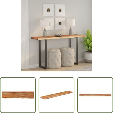 Madera de acacia -  Tablero rectangular madera de acacia borde vivo 180x40x3,8 cm
