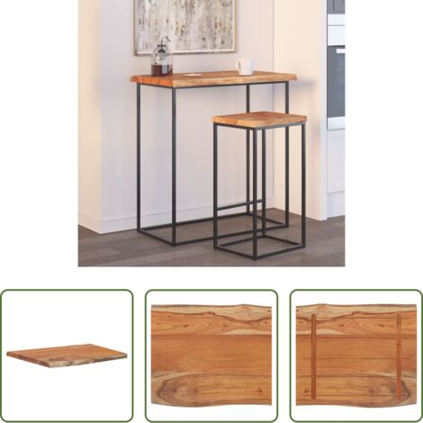 Madera de acacia -  Tablero rectangular madera de acacia borde vivo 70x60x2,5 cm