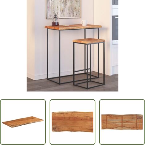 Madera de acacia -  Tablero rectangular madera de acacia borde vivo 80x40x2,5 cm