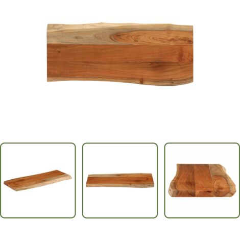 Madera de acacia -  Tablero rectangular madera de acacia borde vivo 80x40x3,8 cm
