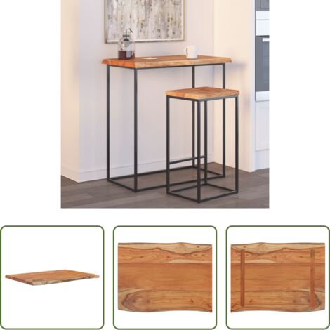 Madera de acacia -  Tablero rectangular madera de acacia borde vivo 80x60x2,5 cm