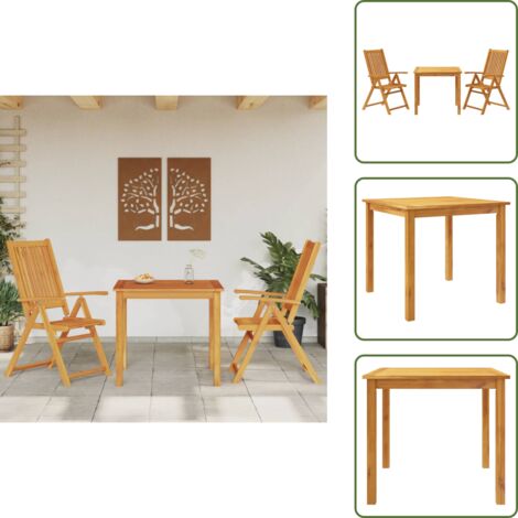 Madera de acacia - vidaXL Juego de comedor de jardín 3 piezas 85x85x74 cm madera maciza de acacia - Comedor de jardín