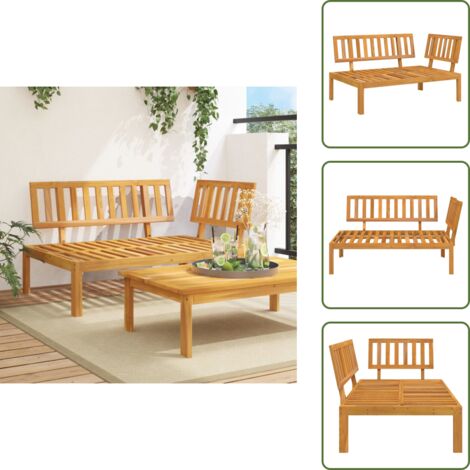 Madera de acacia - vidaXL Sofá de esquina de palets para jardín madera maciza de acacia - Sofá exterior