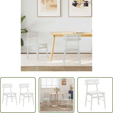 Madera de caucho -  Silla de comedor 2 pcs Madera de Caucho Sólido