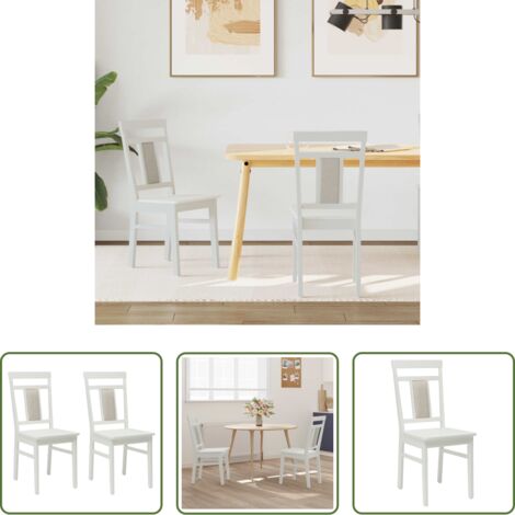 Madera de caucho -  Silla de comedor 2 pcs Madera de Caucho Sólido