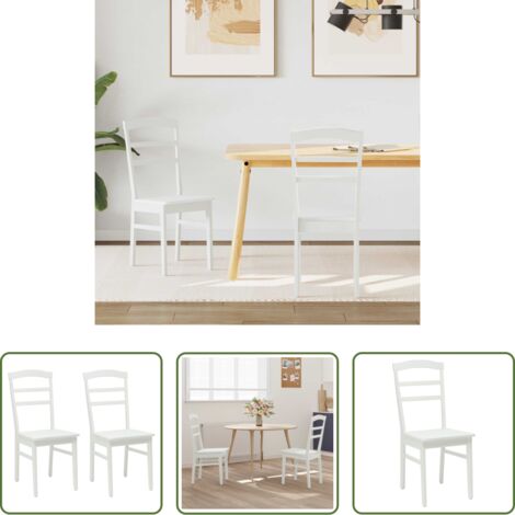 Madera de caucho -  Silla de comedor 2 pcs Madera de Caucho Sólido