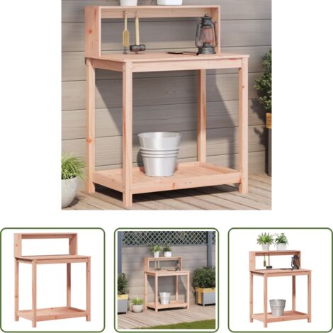 Madera de Douglas -  Mesa de plantación con estantes madera Douglas 82,5x50x109,5 cm