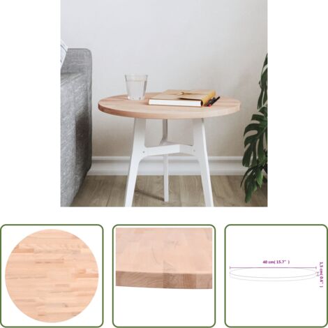 Madera de haya -  Tablero redondo de madera maciza de haya Ø40x1,5 cm