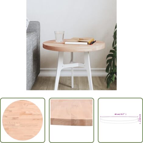 Madera de haya -  Tablero redondo de madera maciza de haya Ø40x2,5 cm