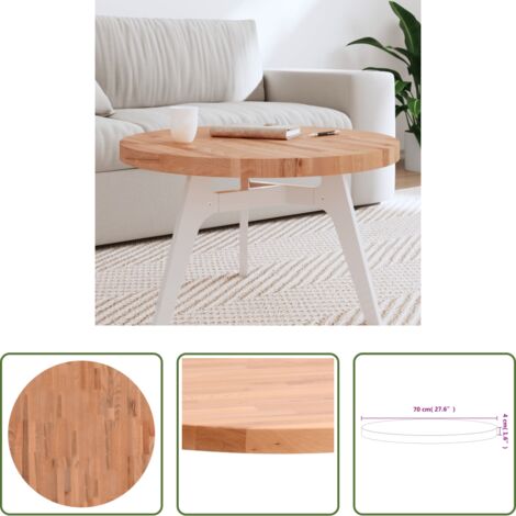 Madera de haya -  Tablero redondo de madera maciza de haya Ø70x4 cm