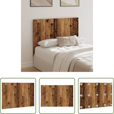 Madera de ingeniería -  Cabecero de cama madera de ingeniería envejecida 120x1,5x80 cm