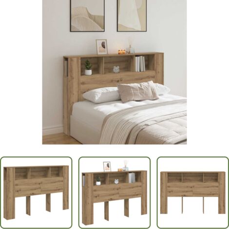 Madera de ingeniería -  Cabecero de cama roble artesanal 160x18,5x103,5 cm madera de ingeniería