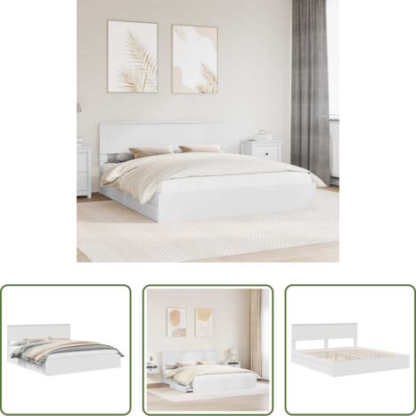 Madera de ingeniería -  Cama con almacenamiento 180 x 200 cm Madera de ingeniería