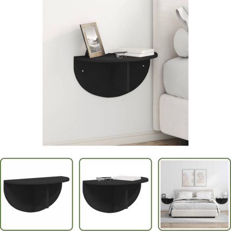 Madera de ingeniería -  Estante de pared Negro 48 x 24 x 24 cm Madera de ingeniería