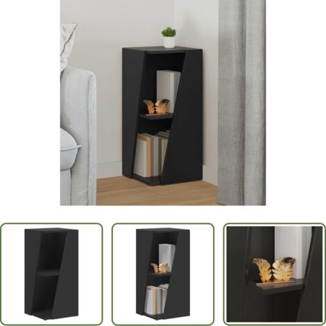 Madera de ingeniería -  Estante lateral Negro 33 x 32 x 70,5 cm Madera de ingeniería
