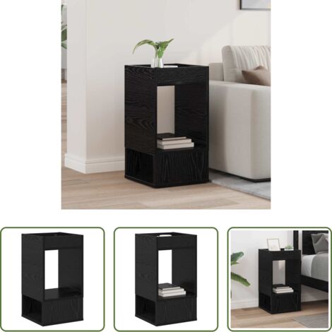 Madera de ingeniería -  Mesa Auxiliar Roble Negro 30 x 30 x 56 cm Madera de ingeniería