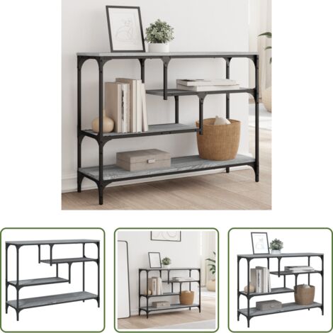 Madera de ingeniería -  Mesa consola madera de ingeniería gris Sonoma 100x30x75 cm