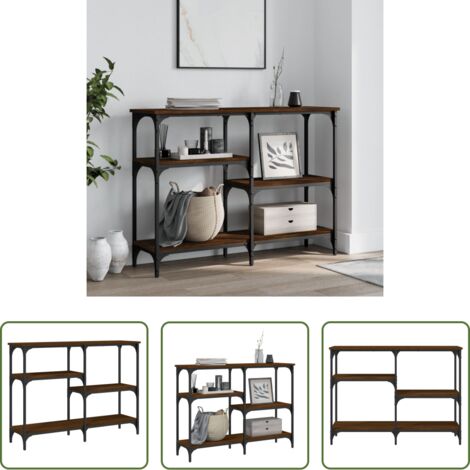 Madera de ingeniería -  Mesa consola madera de ingeniería marrón roble 102x29x75 cm
