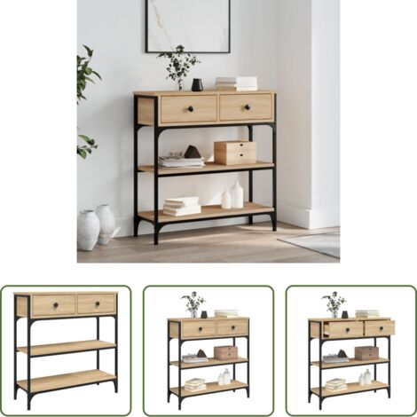 Madera de ingeniería -  Mesa consola madera de ingeniería roble Sonoma 72,5x25x75 cm