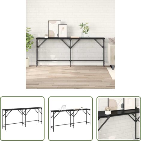 Madera de ingeniería -  Mesa Consola Roble Negro 180 x 30 x 75 cm Madera de ingeniería