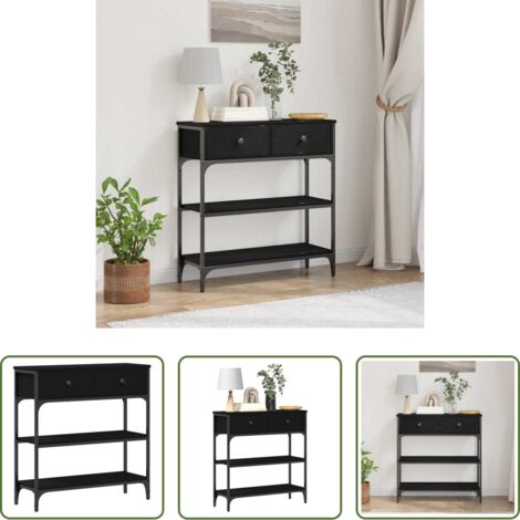Madera de ingeniería -  Mesa Consola Roble Negro 72.5 x 25 x 75 cm Madera de ingeniería