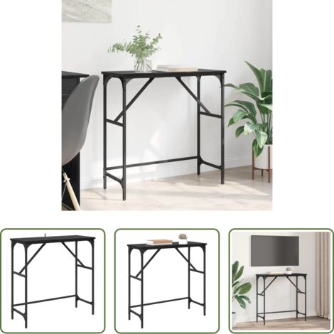 Madera de ingeniería -  Mesa Consola Roble Negro 75 x 32 x 75 cm Madera de ingeniería