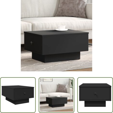 Madera de ingeniería -  Mesa de centro madera de ingeniería negro 60x45x31 cm