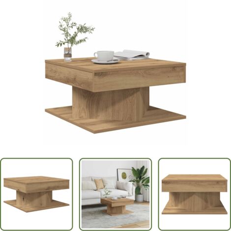 Madera de ingeniería -  Mesa de centro madera ingeniería roble artisan 55x55x30 cm