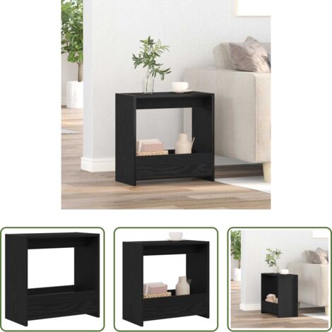 Madera de ingeniería -  Mesa lateral Roble Negro 50 x 26 x 50 cm Madera de ingeniería