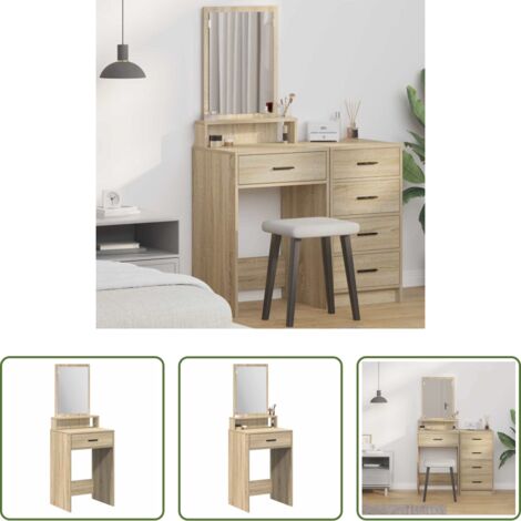 Madera de ingeniería -  Mesa Tocador Roble Sonoma 50 x 41 x 140 cm Madera de ingeniería