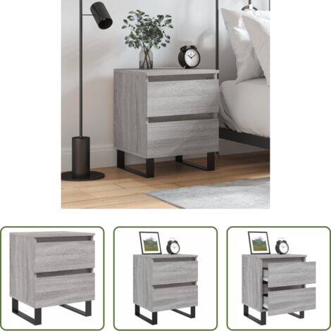 Madera de ingeniería -  Mesita de noche madera de ingeniería gris Sonoma 40x35x50 cm