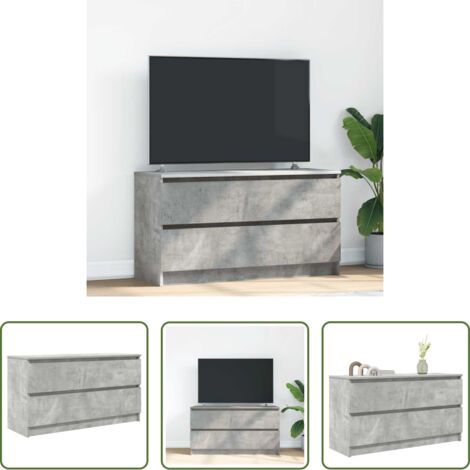 Madera de ingeniería -  Mueble de TV madera de ingeniería gris hormigón 100x35x54 cm