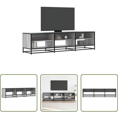 Madera de ingeniería -  Mueble de TV madera de ingeniería gris Sonoma 180x40x46 cm