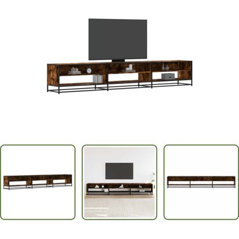Madera de ingeniería -  Mueble de TV madera de ingeniería roble ahumado 270x40x46 cm