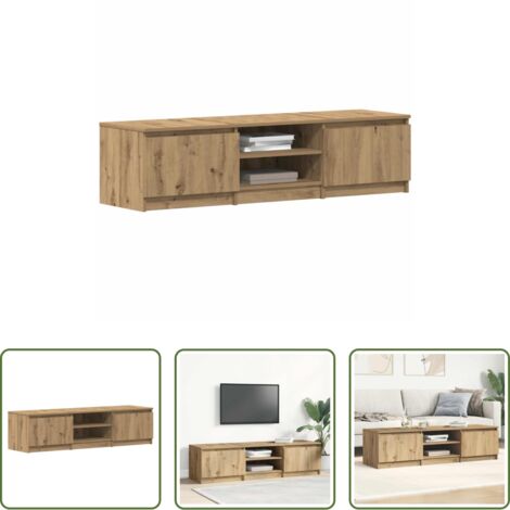 Madera de ingeniería -  Mueble de TV madera de ingeniería roble artisan 140x40x36 cm