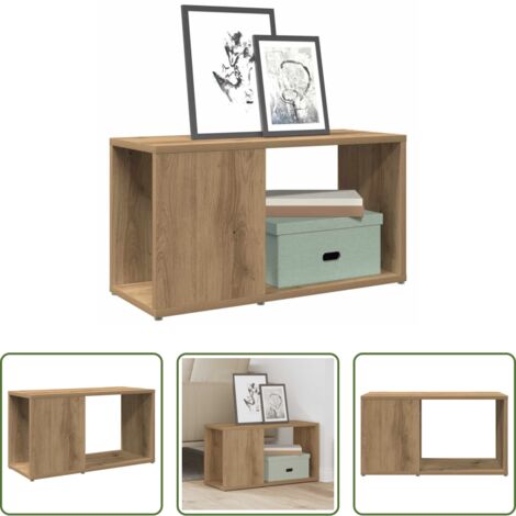 Madera de ingeniería -  Mueble de TV madera de ingeniería roble artisan 60x24x32 cm