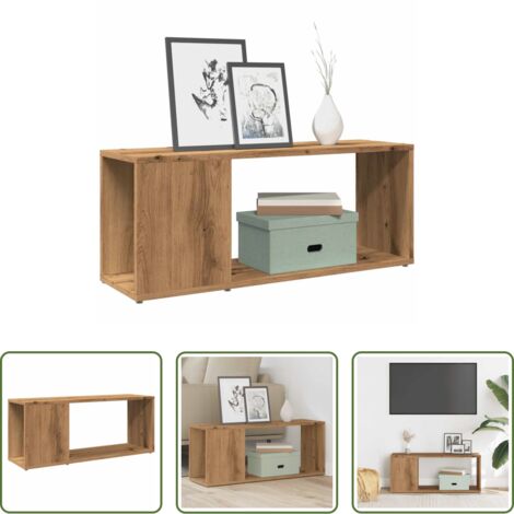 Madera de ingeniería -  Mueble de TV madera de ingeniería roble artisan 80x24x32 cm