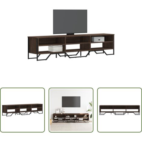 Madera de ingeniería -  Mueble de TV madera de ingeniería roble marrón 180x34x41 cm