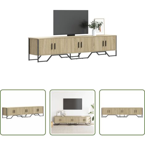 Madera de ingeniería -  Mueble de TV madera de ingeniería roble Sonoma 180x34x41 cm